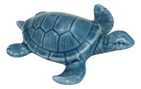 Schildkröte, Blau, 7,5x7x2 cm