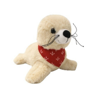 Plüsch Seehund Creme mit rotem Ankertuch 19 cm