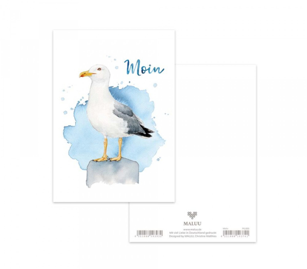 Postkarte Seagull – Maritime Kunst auf Premiumkarton