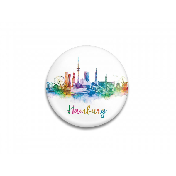 Dekomagnet Hamburg Rainbowmatte Optik Ø 55 mm Hafenflair