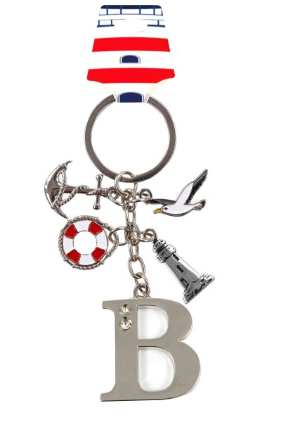 Maritime Schlüsselkette B mit Anker & Rettungsring