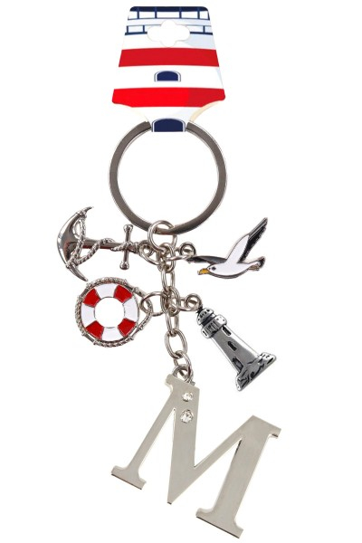 Schlüsselkette Buchstabe M – Maritim Anhänger Set