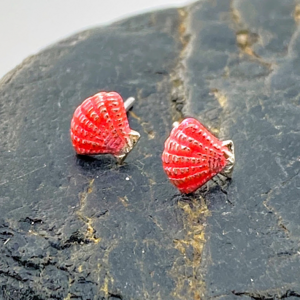 Ohrstecker 925 Silber Muschel pink