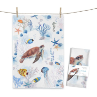 Geschirrtuch Sealife 50 x 70 cm – Aquarell-Motiv