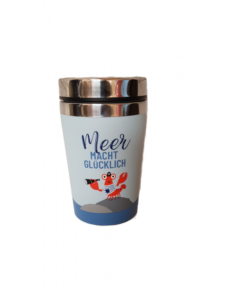 Becher Thermo,  Meer macht glücklich