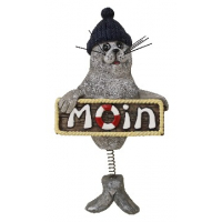 Magnet Seehund Moin mit Springfeder & Rettungsring