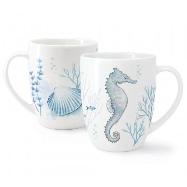 Tasse Seahorse Coral – Maritime New Bone China Tasse 450 ml