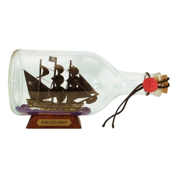 Flaschenschiff Piratenschiff Schwarz 22 cm Buddelschiff