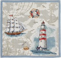 Maritimes Tischset Discovery 32x32 cm Baumwolle Mix