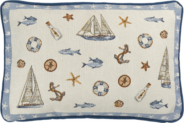 Maritimes Kissen Sealife 32x48 cm - Baumwollmix