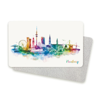 Frühstücksbrett Hamburg Skyline Rainbow –...