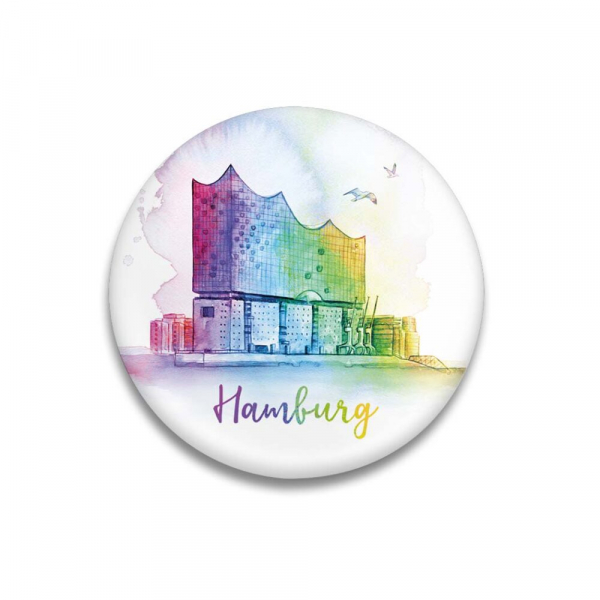 Hamburg Elphi Magnet Ø 55 mm – Rainbow Matt