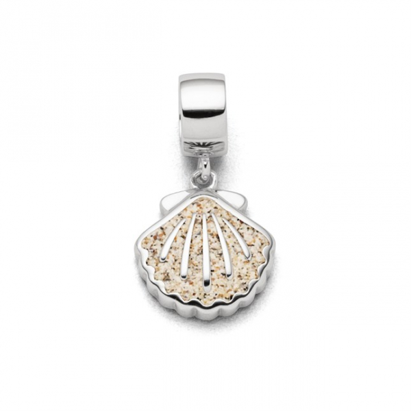 Charm "Muschel" Strandsand, 925er Silber
