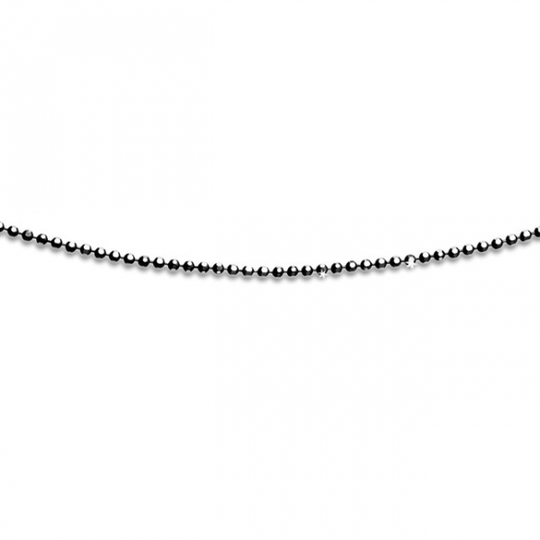 Kette, "Kugel, geschliffen" rutheniert,Schwarz,45 cm, 925er Silber