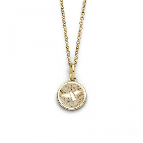 Kette, "Möwe 2.0", Strandsand vergoldet 45 cm, 925er Silber