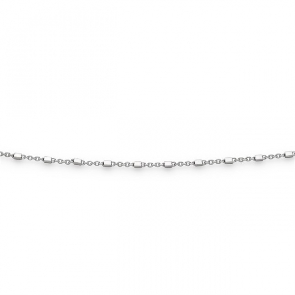 Kette, "Fantasie", 1,2 mm rhodiniert 42 cm, 925er Silber