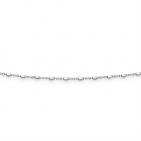 Kette, "Fantasie", 1,2 mm rhodiniert 42 cm,...