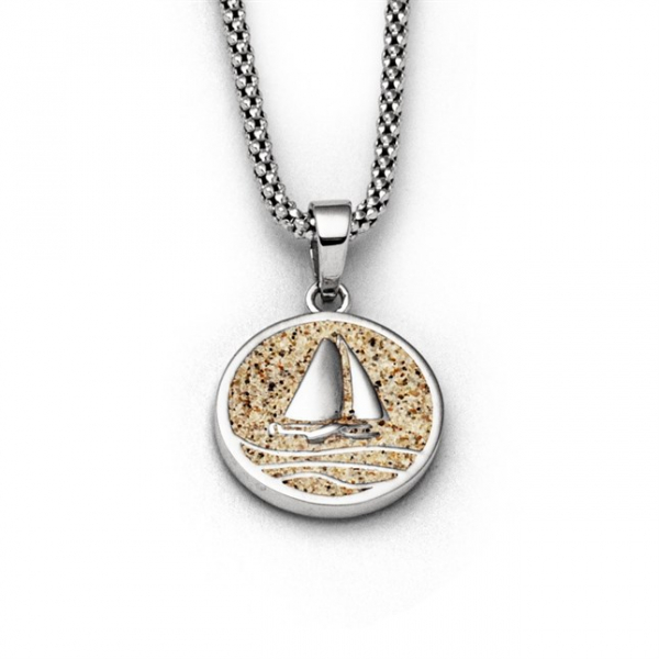 Anhänger "Ahoi" Strandsand , 925er Silber