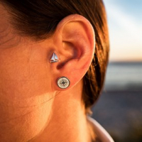 Ohrstecker "Ahoi" Segelschiff., 925er Silber