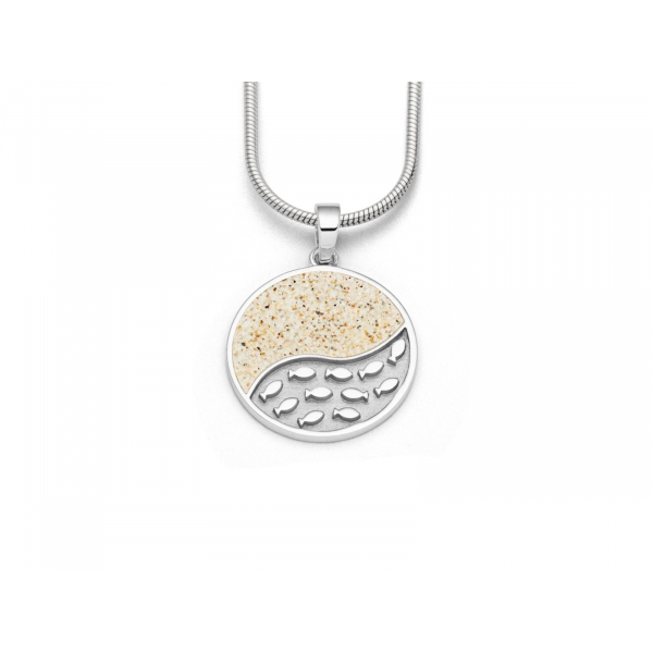 Anhänger "Fischschwarm" Strandsand/ sandlos, 925er Silber