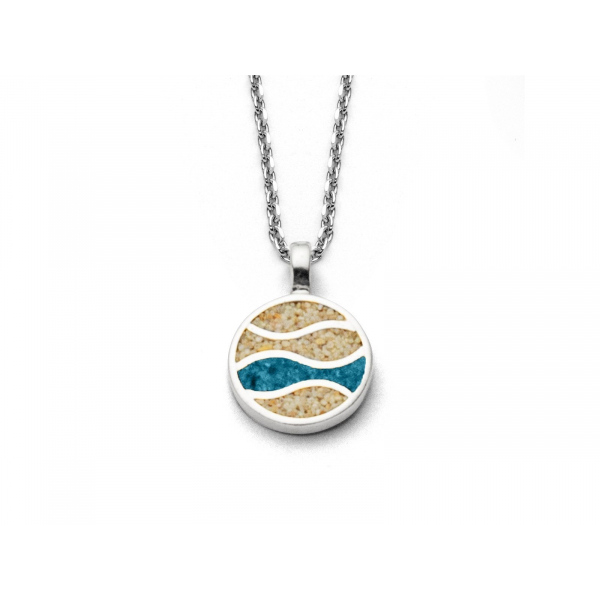 Kette, "Strandwellen", 45 cm, 925er Silber