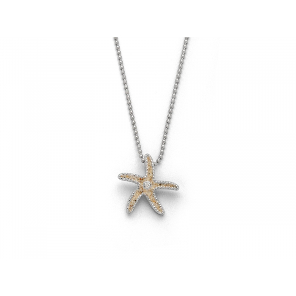 Kette, "Seestern II" 45 cm, 925er Silber