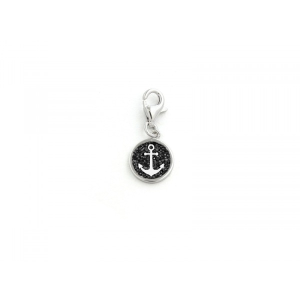 Charm "Anker 2.0" Lavasand, 925er Silber