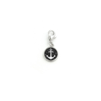 Charm "Anker 2.0" Lavasand, 925er Silber