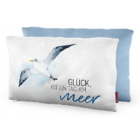 Maritimes Reisekissen mit Möwe „Glück am...