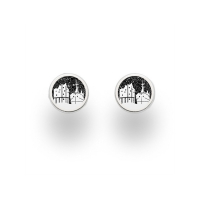 Ohrstecker Hamburg 10 mm, Lavasand 925er Silber
