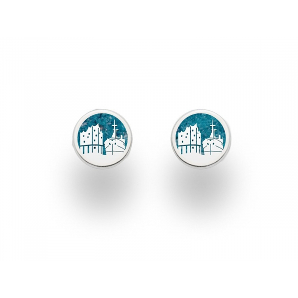 Ohrstecker Hamburg 10 mm, Steinsand 925er Silber