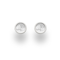 Ohrstecker Hamburg 10 mm, hell rhodiniert 925er Silber