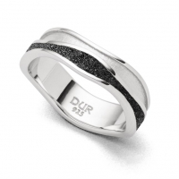 Ring "Strandwellen" Lavasand,, 925er Silber