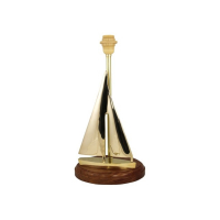Maritime Segelyacht Lampe aus Messing & Holz E14