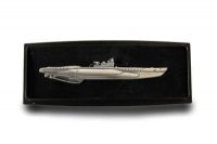 Krawattennadel U-Boot rhodiniert matt