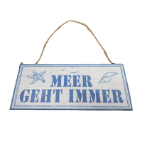 Blechschild "Meer geht immer", 30cm - Maritim Deko