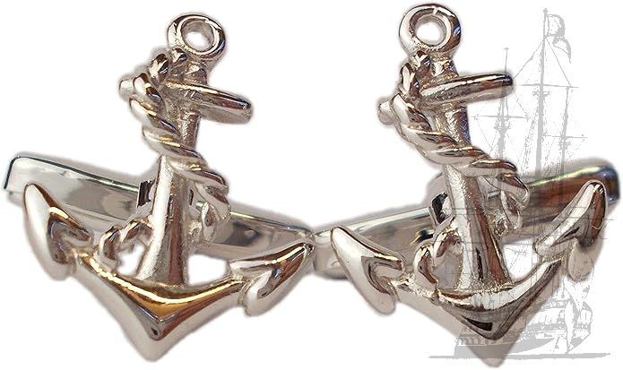 YAHOYA Herren Manschettenknöpfe Anker Design - Messing Manschettenknöpfe Schwarz