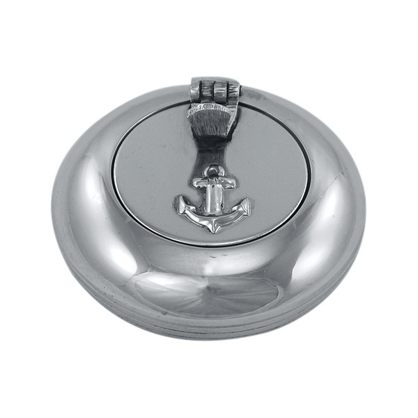 Taschenascher Messing vernickelt Ø 6 cm – maritim