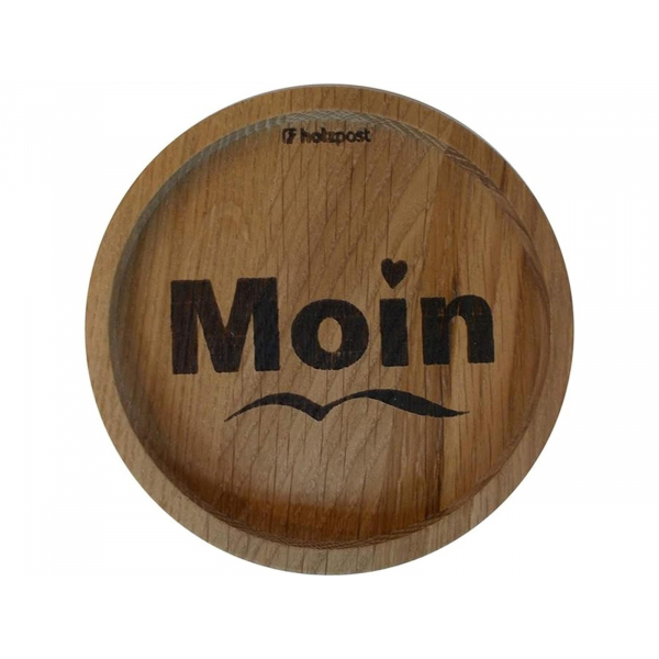 Maritimer Glas-Untersetzer - Runder Untersetzer aus rustikaler Eiche Holz mit eingebranntem Motiv (62332)
