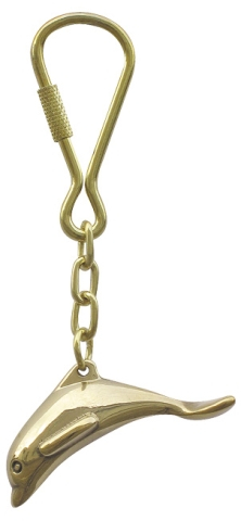 Schlüsselanhänger - Delfin, Messing