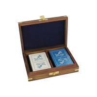 Spielkartenbox aus Holz inkl. Doppel-Kartenspiel maritim