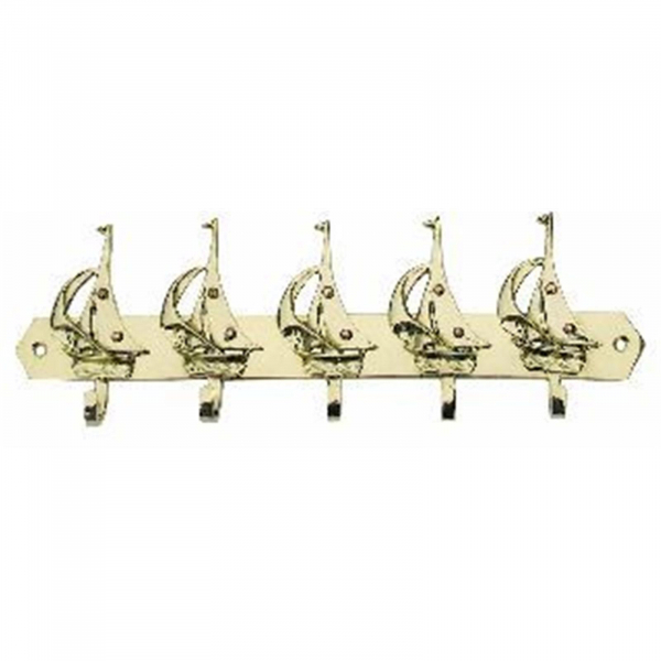 Schlüsselhaken mit 5 Segelbooten