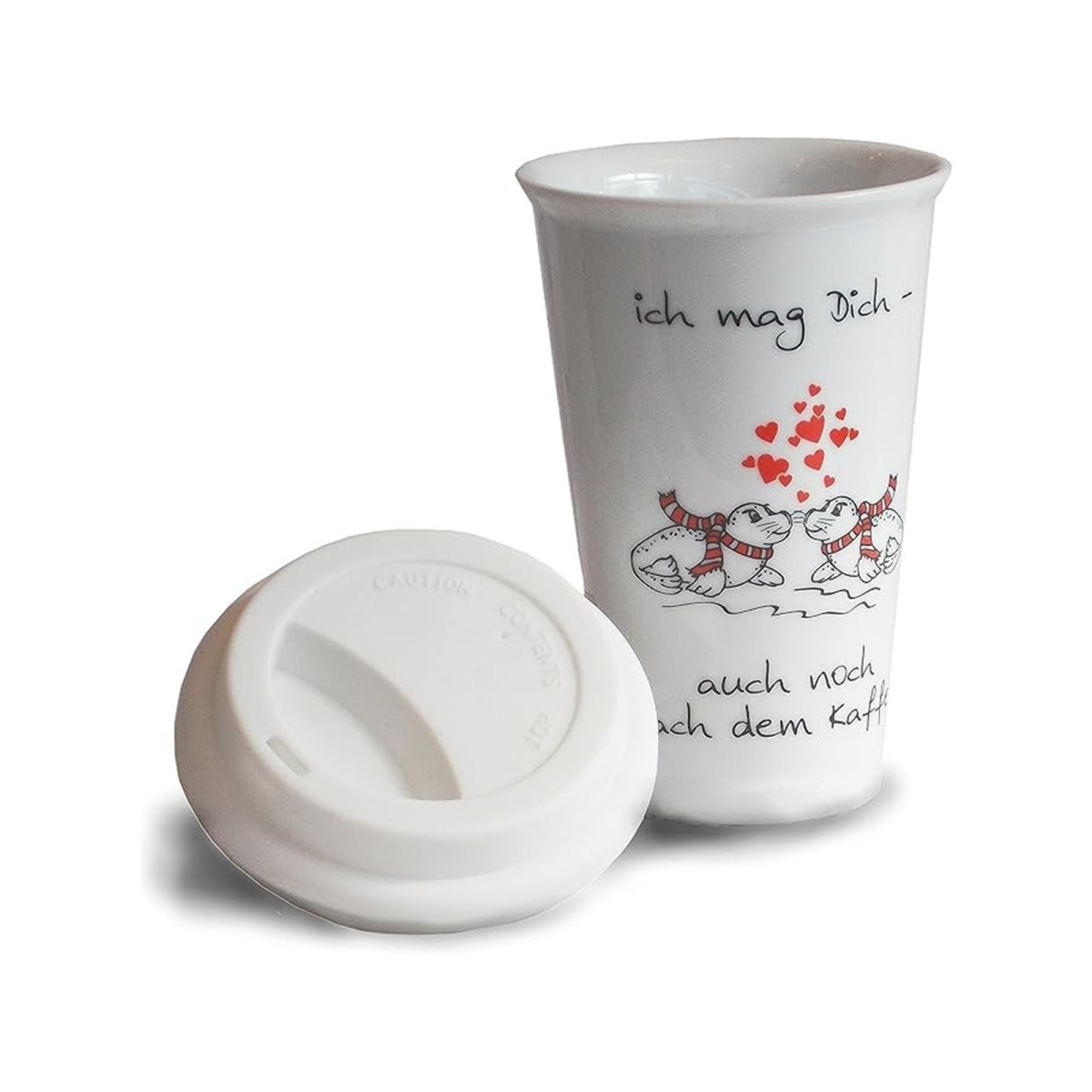Coffee-to-Go Kaffeebecher mit Spruch und Motiv