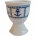 Porzellan & Glas Eierbecher mit maritimen Motiven - Schiffstau Segelschiff Anker Fisch Seepferdchen Rettungsring - Keramik