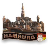 Kühlschrankmagnet Metall-Magnet | Hamburg Skyline...