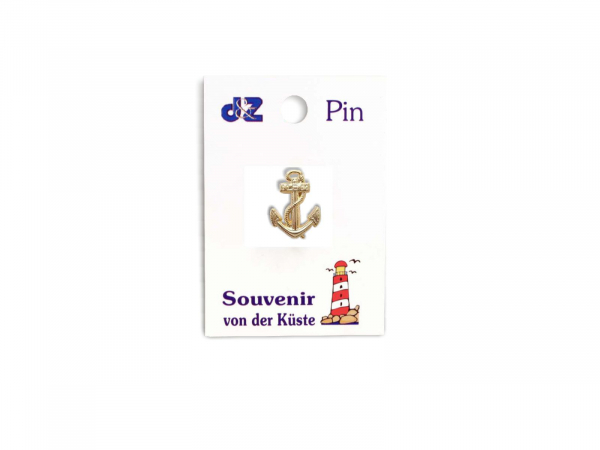 Pin Anker klein Gold 1,5 cm – Maritimer Schmuck-Pin