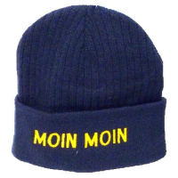 Strickmütze Moin Moin Blau – Maritime Mütze