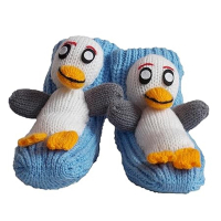 Warme Stricksocken für Kinder mit Pinguin |...