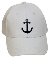 Weiße Maritime Cap mit blauem Anker – Erwachsene