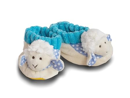 Warme Babyschuhe Jungen Plüsch Schaf in Blau 0 bis 10 Monate